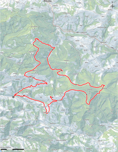 Laussa – Spadenberg – Plattenberg: Route